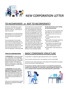 2023 New Corporation Letter